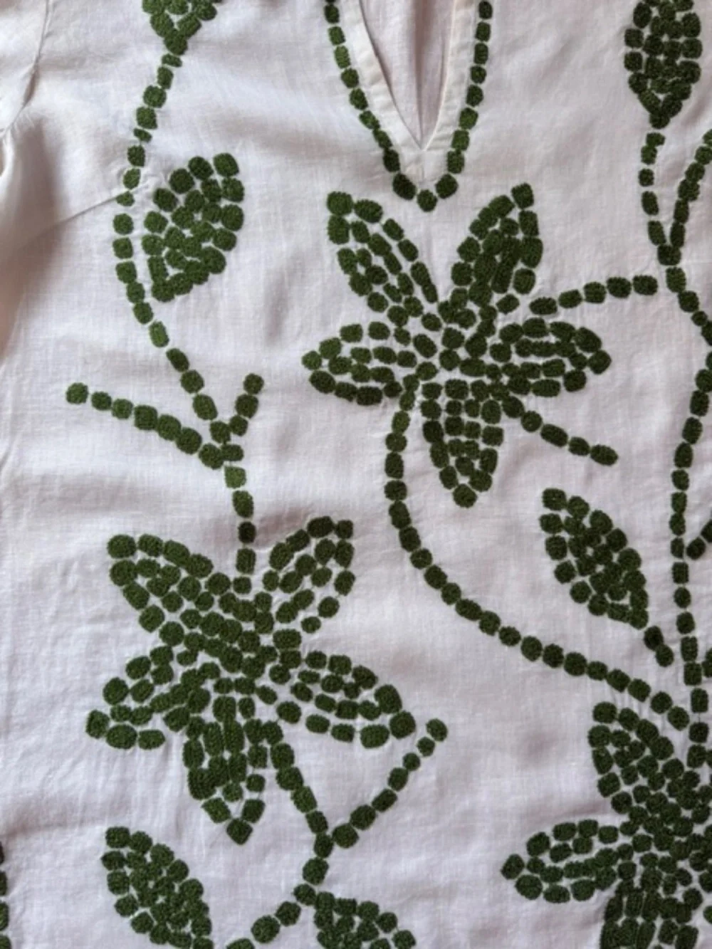 Tory Burch Wisteria Embroidered Linen Tunic Swim Coverup Size Large